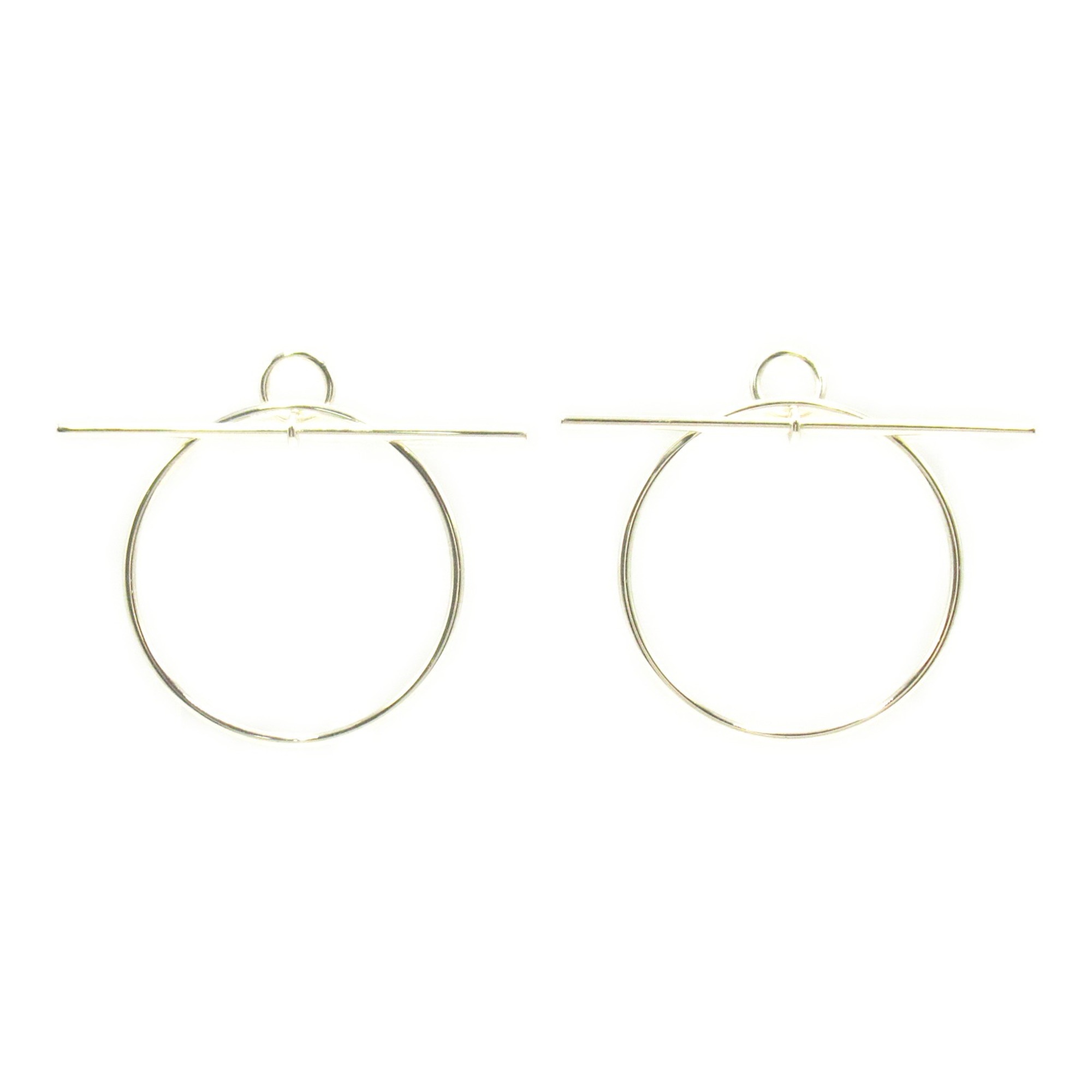 Hermes HERMES Loop MM Earrings Silver 925 Women's