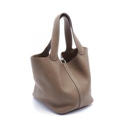 Hermes HERMES Picotin Lock MM Etoupe Handbag Bag Taurillon Clemence Women's Beige