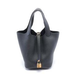 Hermes HERMES Picotin Lock PM Handbag Bag Taurillon Clemence Women's Black