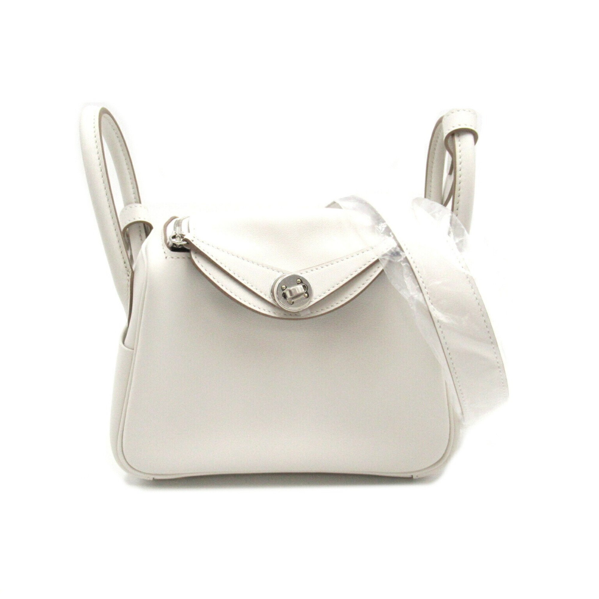 Hermes Lindy Verso 2-way shoulder bag, leather, Swift women's, white