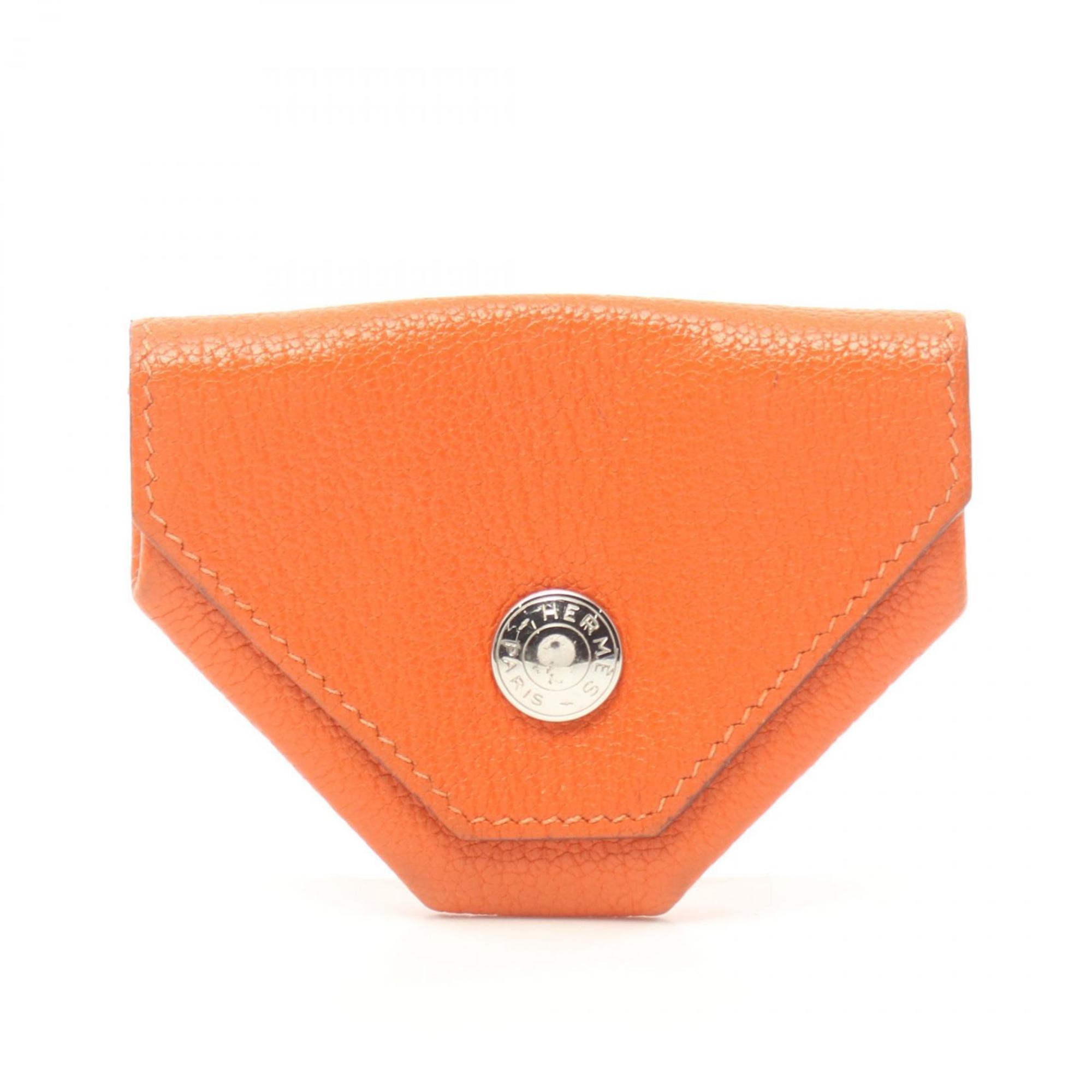 Hermes HERMES Levan Quatre Wallet/Coin Case Wallet Chevre Women's Orange