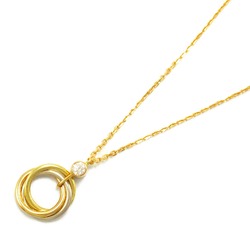 Cartier Trinity 1P Diamond Necklace, Diamond, 750 Three Gold, Women's, Clear, B7223500