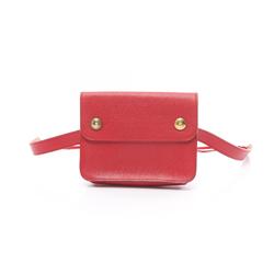 Hermes HERMES Pochette Green Waist Bag Cushvel Ladies Red