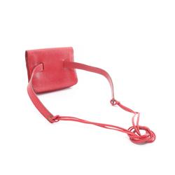 Hermes HERMES Pochette Green Waist Bag Cushvel Ladies Red