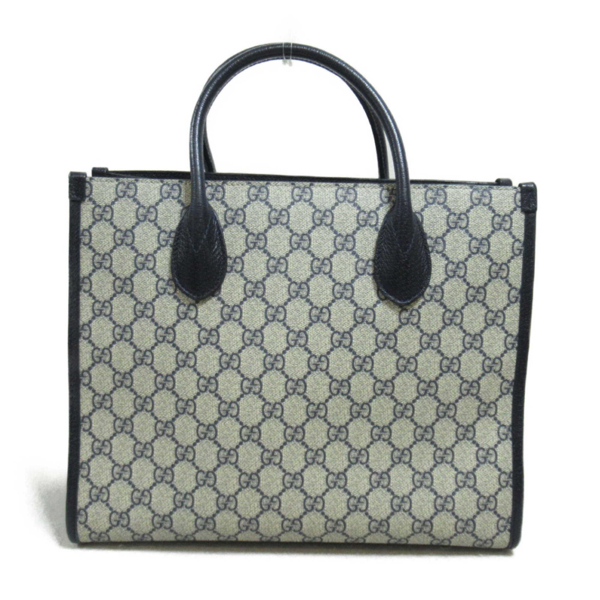 GUCCI Interlocking G 2Way Tote Bag Canvas GG Supreme Women's Navy 659983