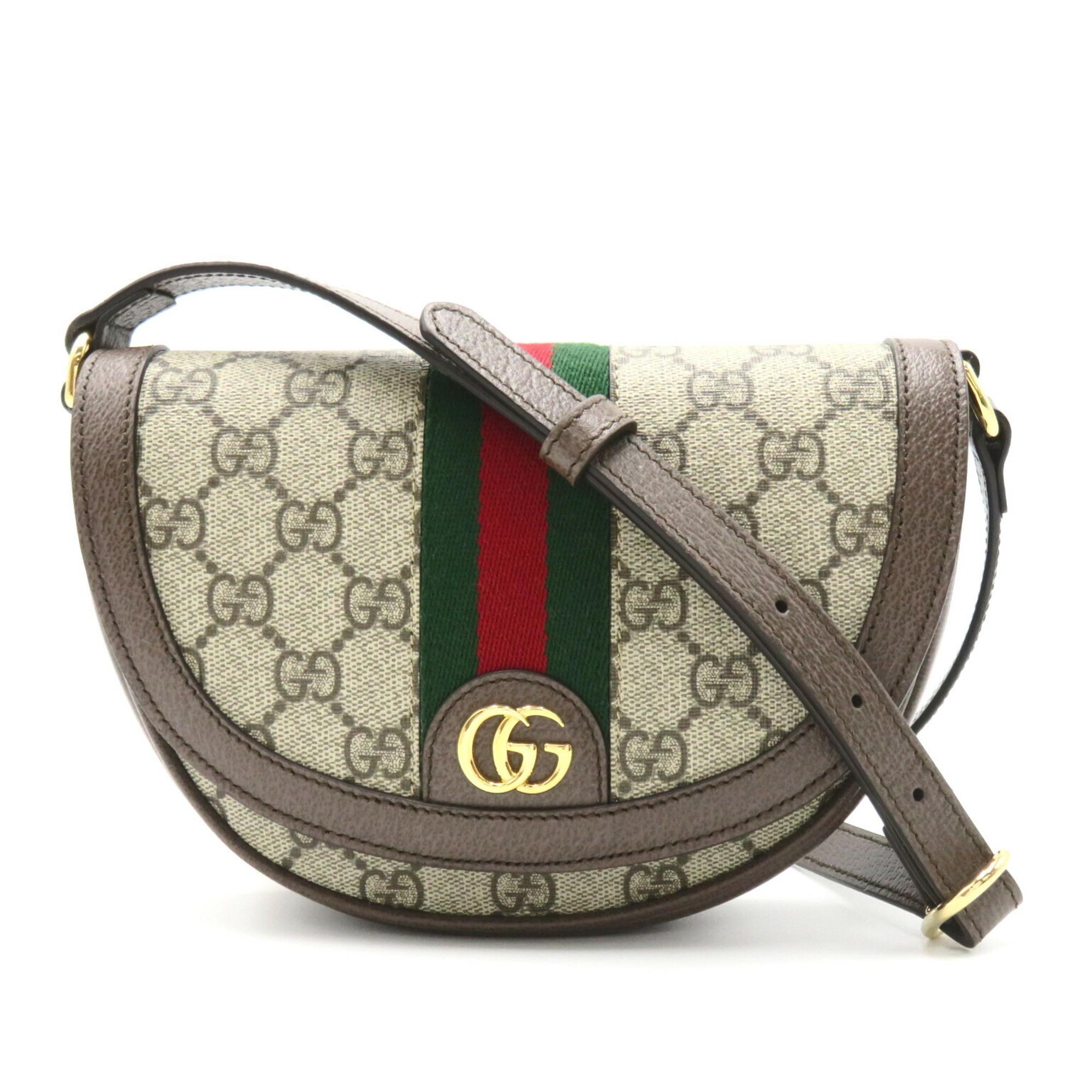 Gucci GG Supreme OPHIDIA Shoulder Bag Canvas Women's Beige Brown Ebony 75730996IWG8745