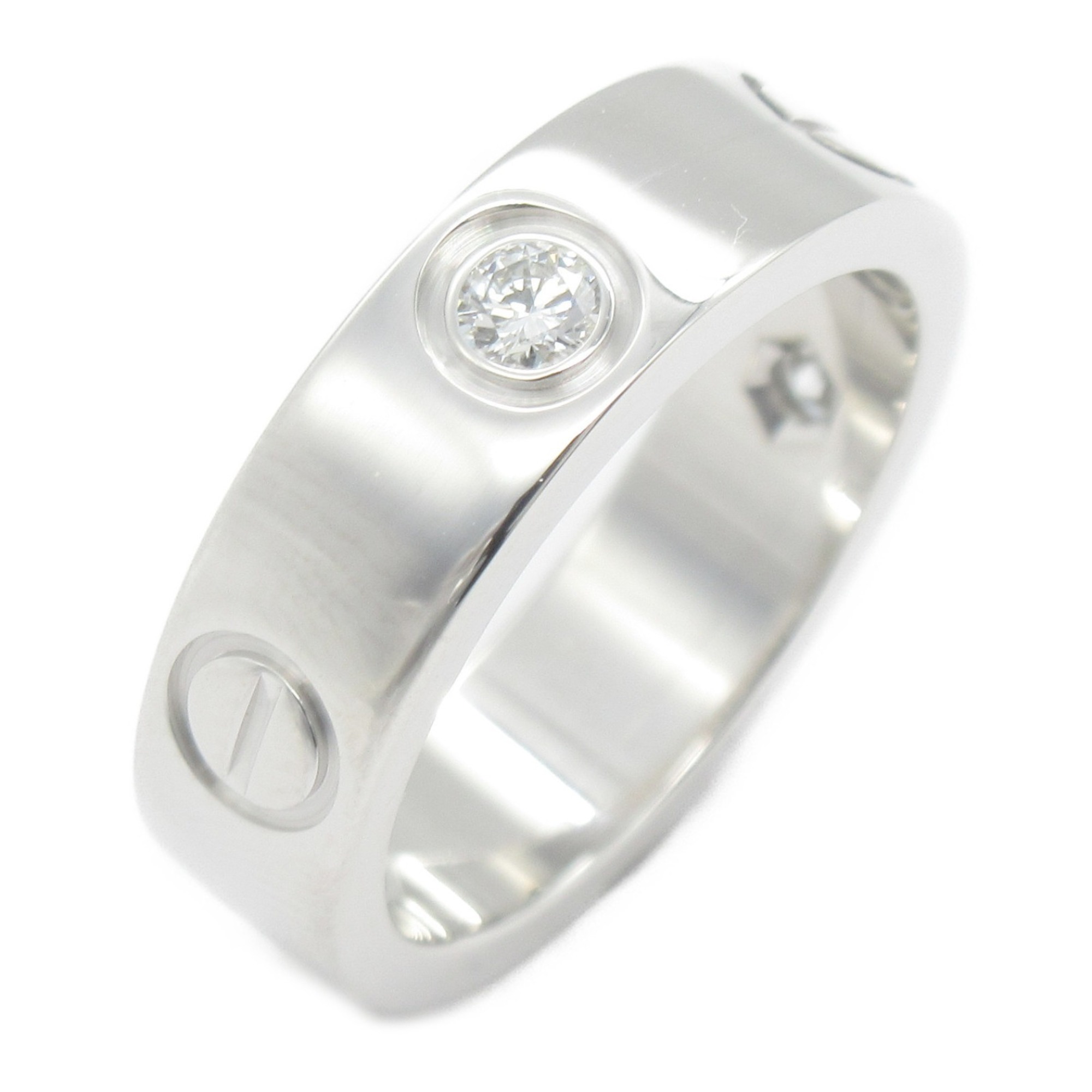 Cartier Love Ring 3PD K18WG (White Gold) Diamond Ladies Clear