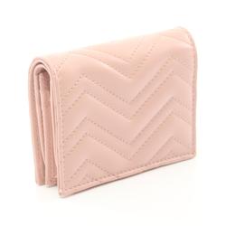 GUCCI GG Marmont Bi-fold Wallet Leather Women's Pink 466492