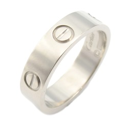 Cartier Love Ring, K18WG (White Gold), Men's, Women's, Silver, B4084700