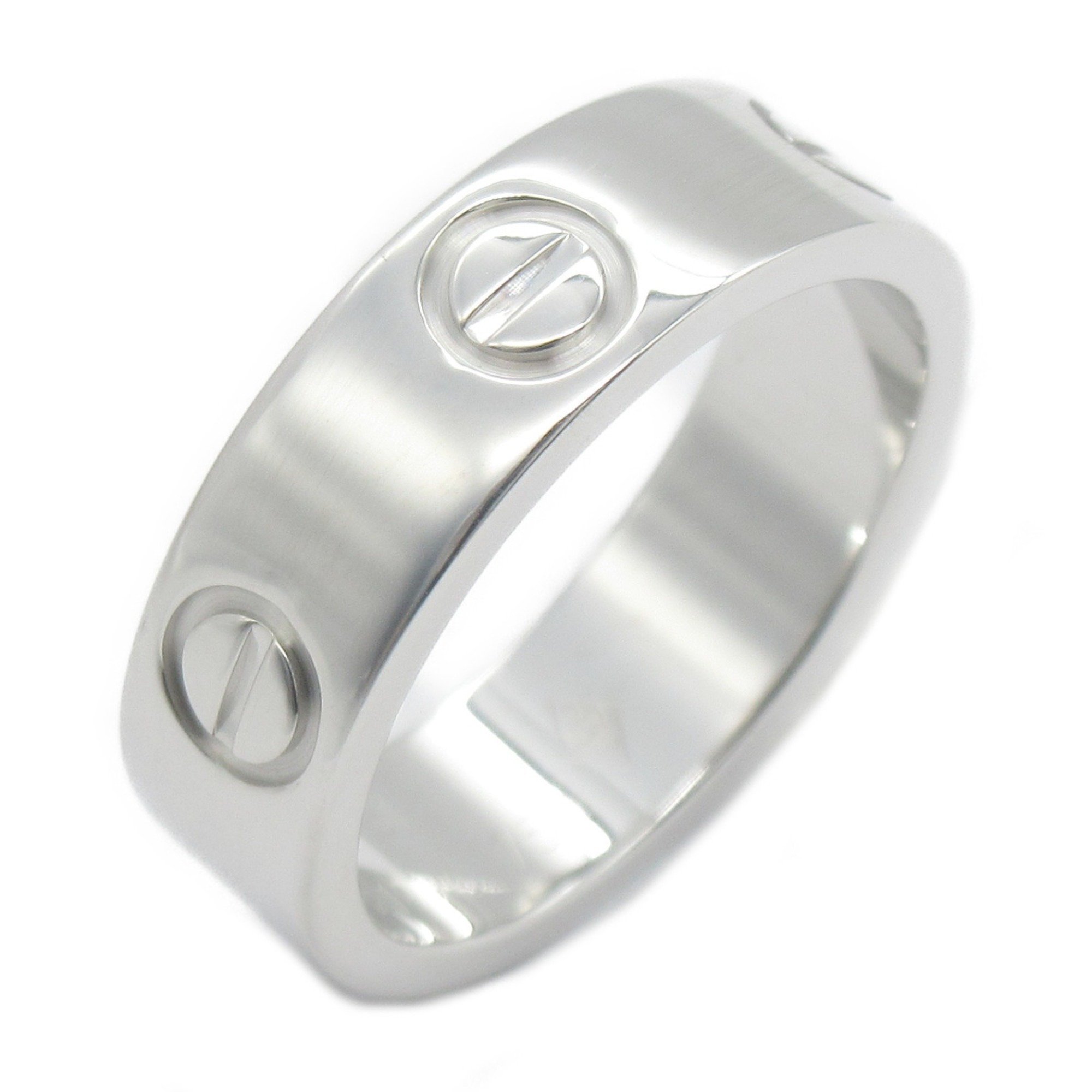 Cartier Love Ring, K18WG (White Gold), Men's, Women's, Silver