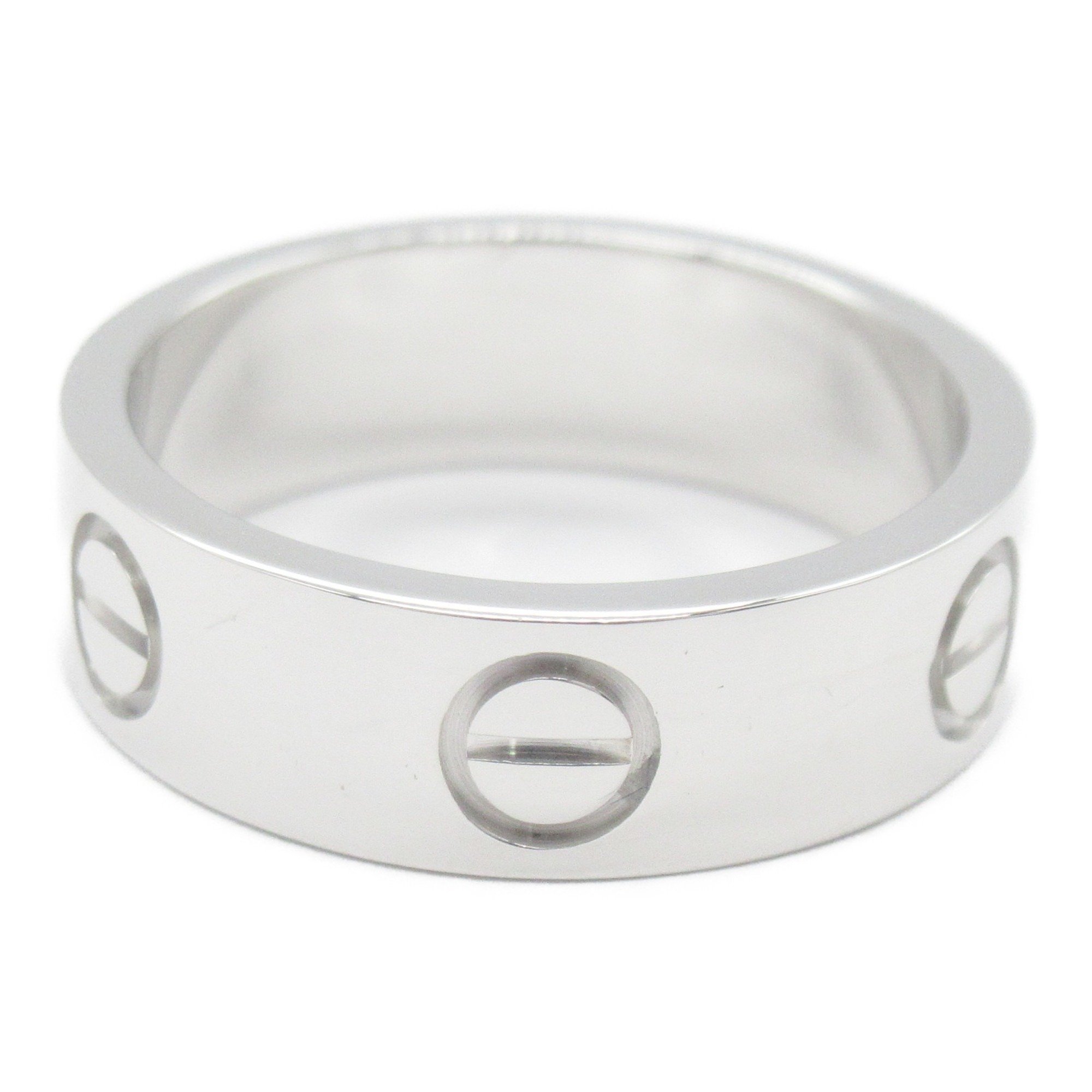 Cartier Love Ring, K18WG (White Gold), Men's, Women's, Silver