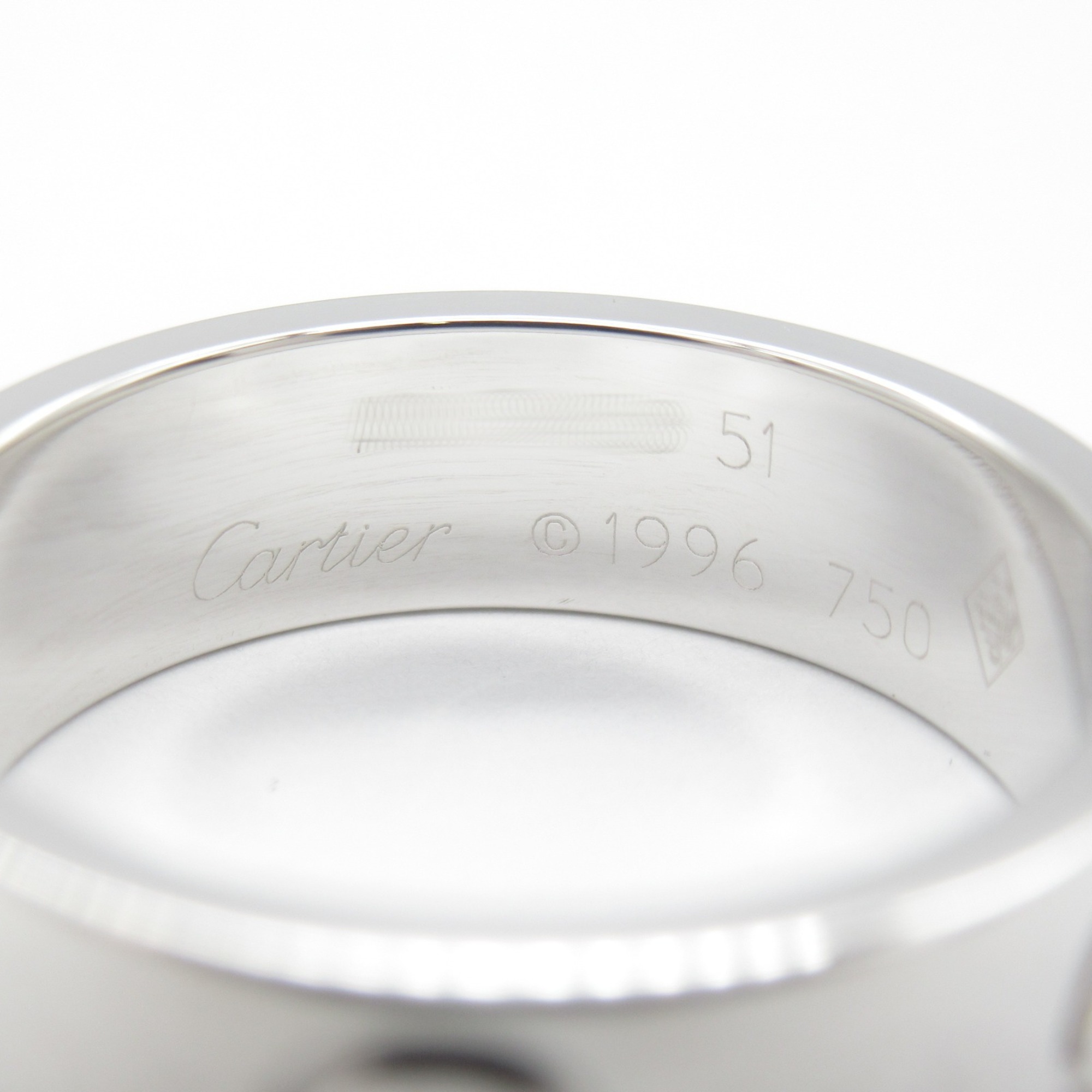 Cartier Love Ring, K18WG (White Gold), Men's, Women's, Silver