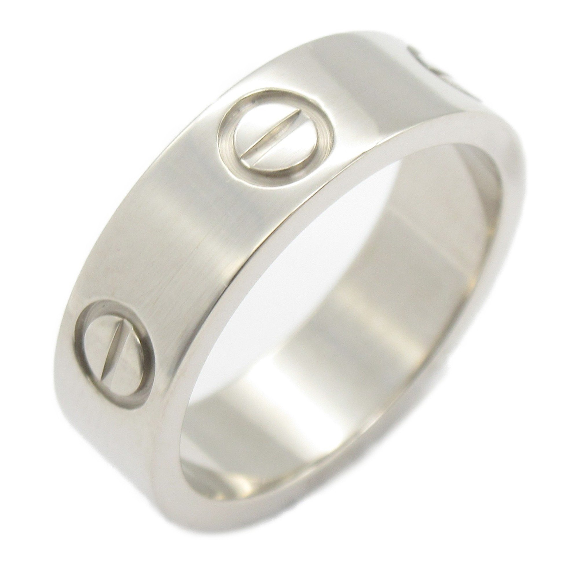 Cartier Love Ring, K18WG (White Gold), Men's, Women's, Silver