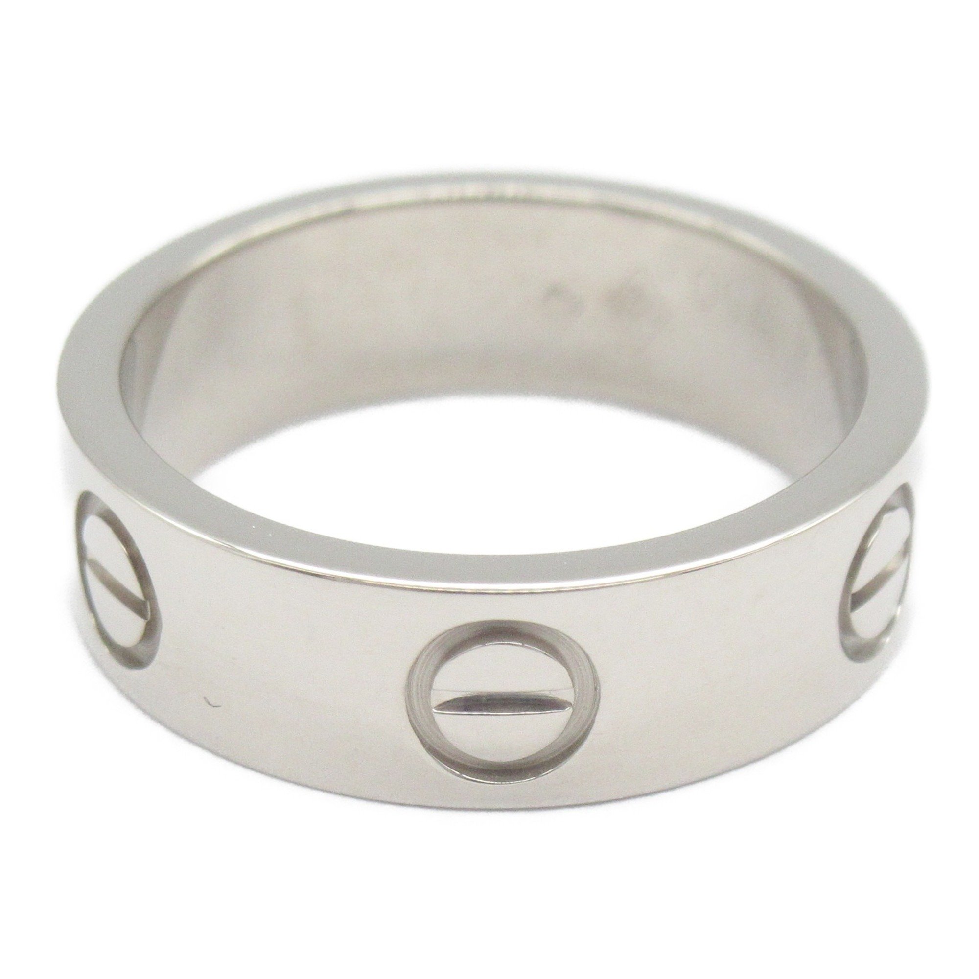 Cartier Love Ring, K18WG (White Gold), Men's, Women's, Silver