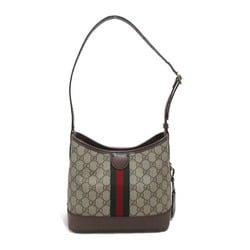 GUCCI Shoulder Bag, Coated Canvas, Women's, Beige, Brown, 781402