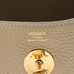 Hermes Lindy 26 Trench Shoulder Bag Taurillon Clemence Women's Beige