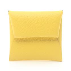 Hermes HERMES Bastia Jaune Ambre Wallet/Coin Case Wallet Epsom Leather Women's Yellow