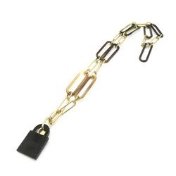 Hermes HERMES Buffalo Horn Padlock Necklace GP (Gold Plated) Women's Brown Gold