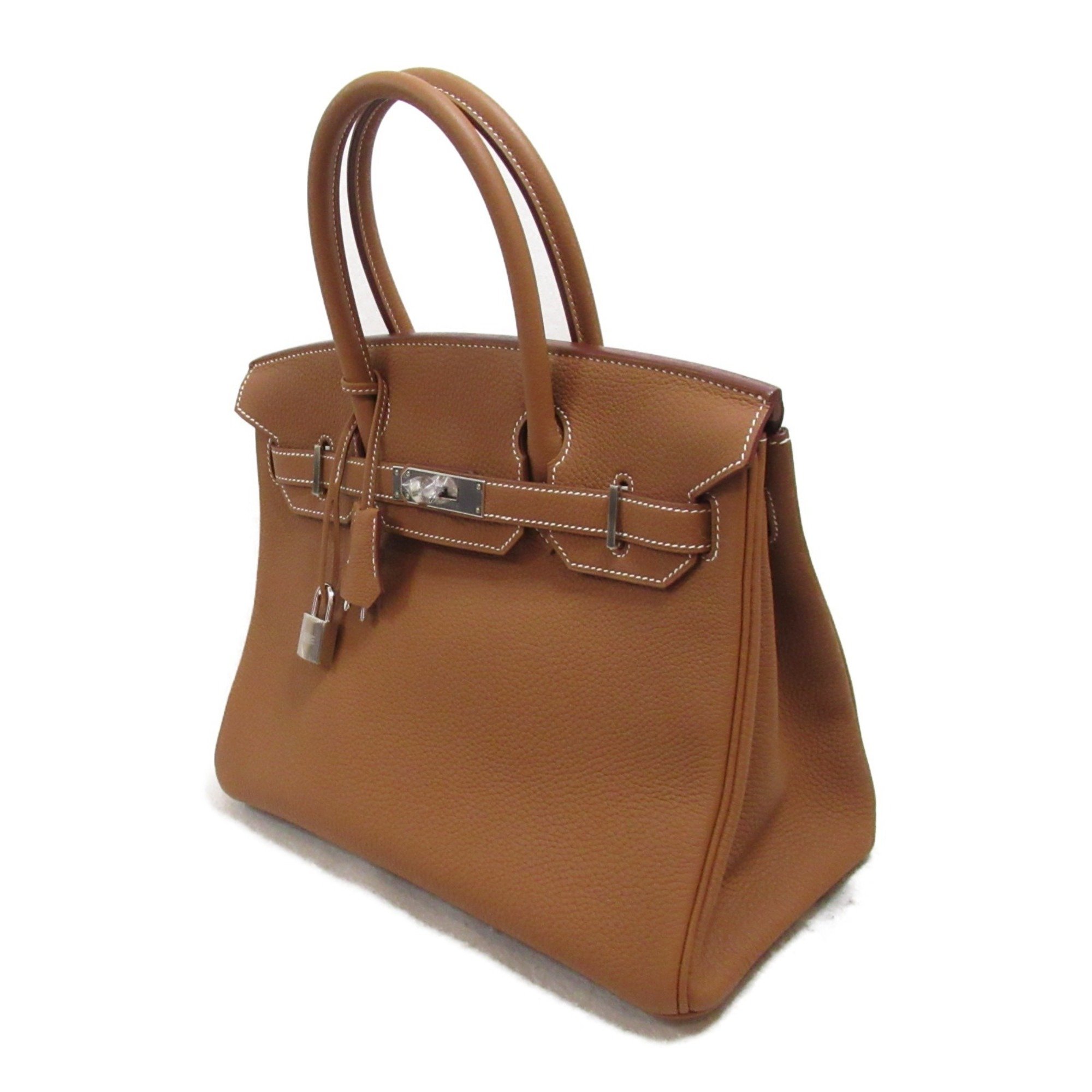 Hermes HERMES Birkin 30 Gold Handbag Bag Leather Togo Women's Brown