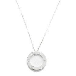 Cartier Love Circle 3PD Necklace, K18WG (White Gold), Diamond, Women's, Clear, B7014600