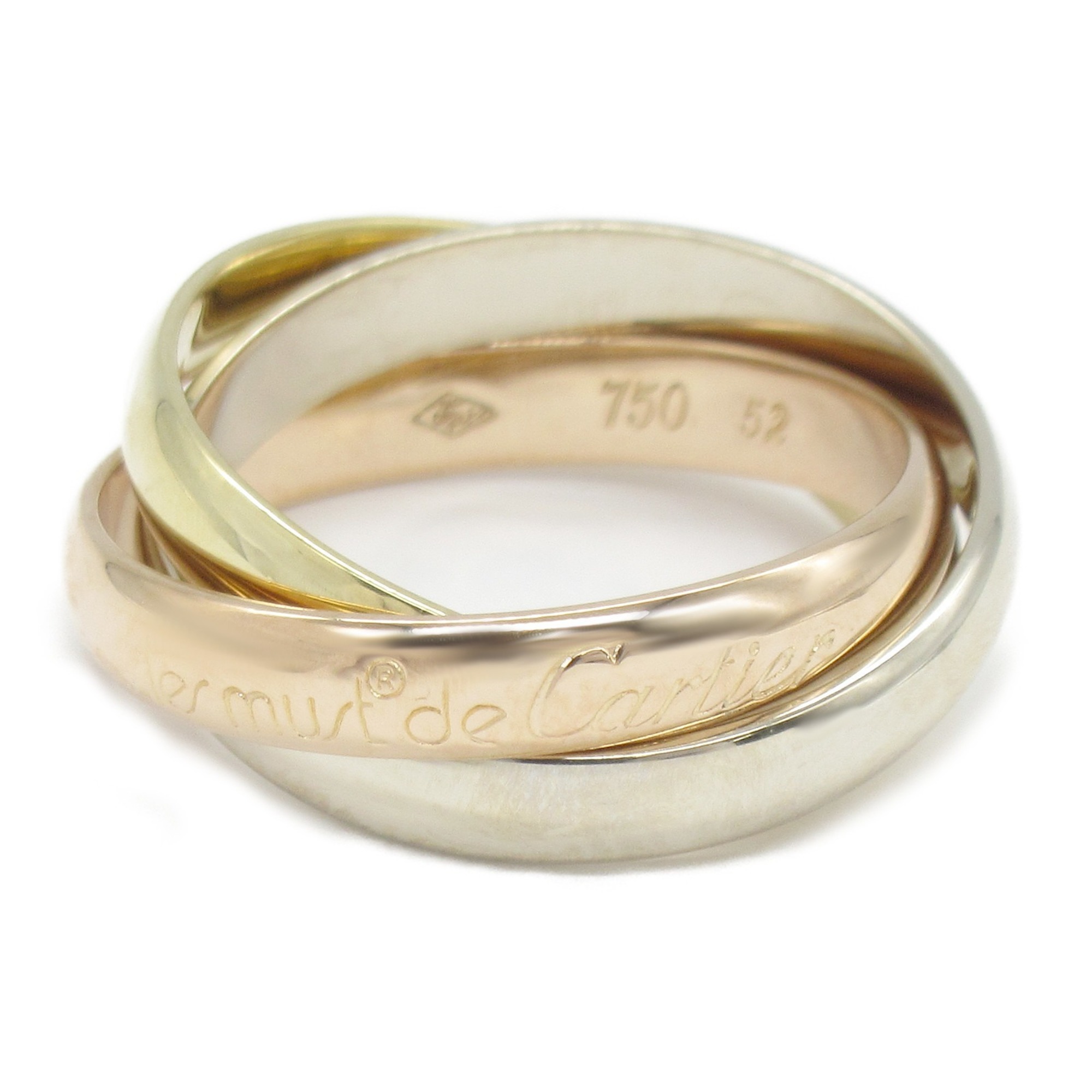 Cartier Trinity Ring, K18 (yellow gold), K18WG (white (pink Ladies, Gold