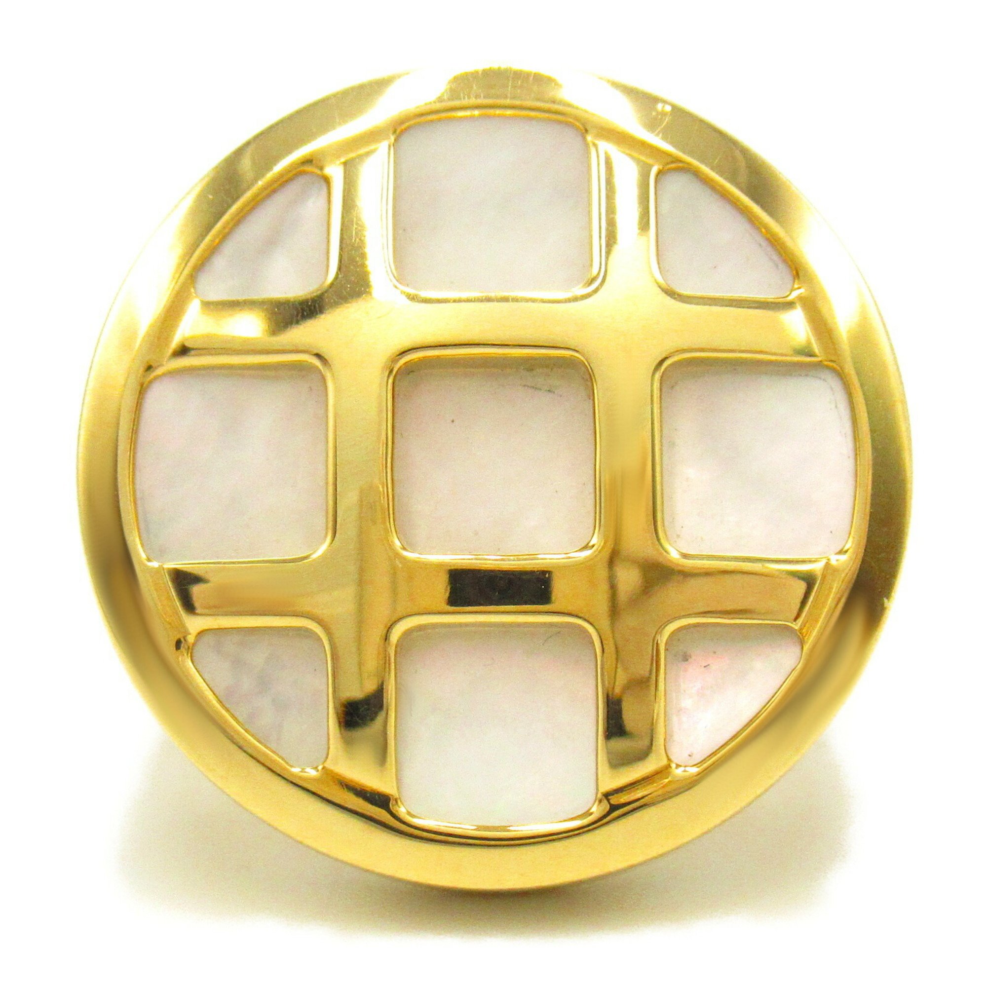 Cartier Pasha Grid Shell Ring, K18 (Yellow Gold), Shell, Women's, White