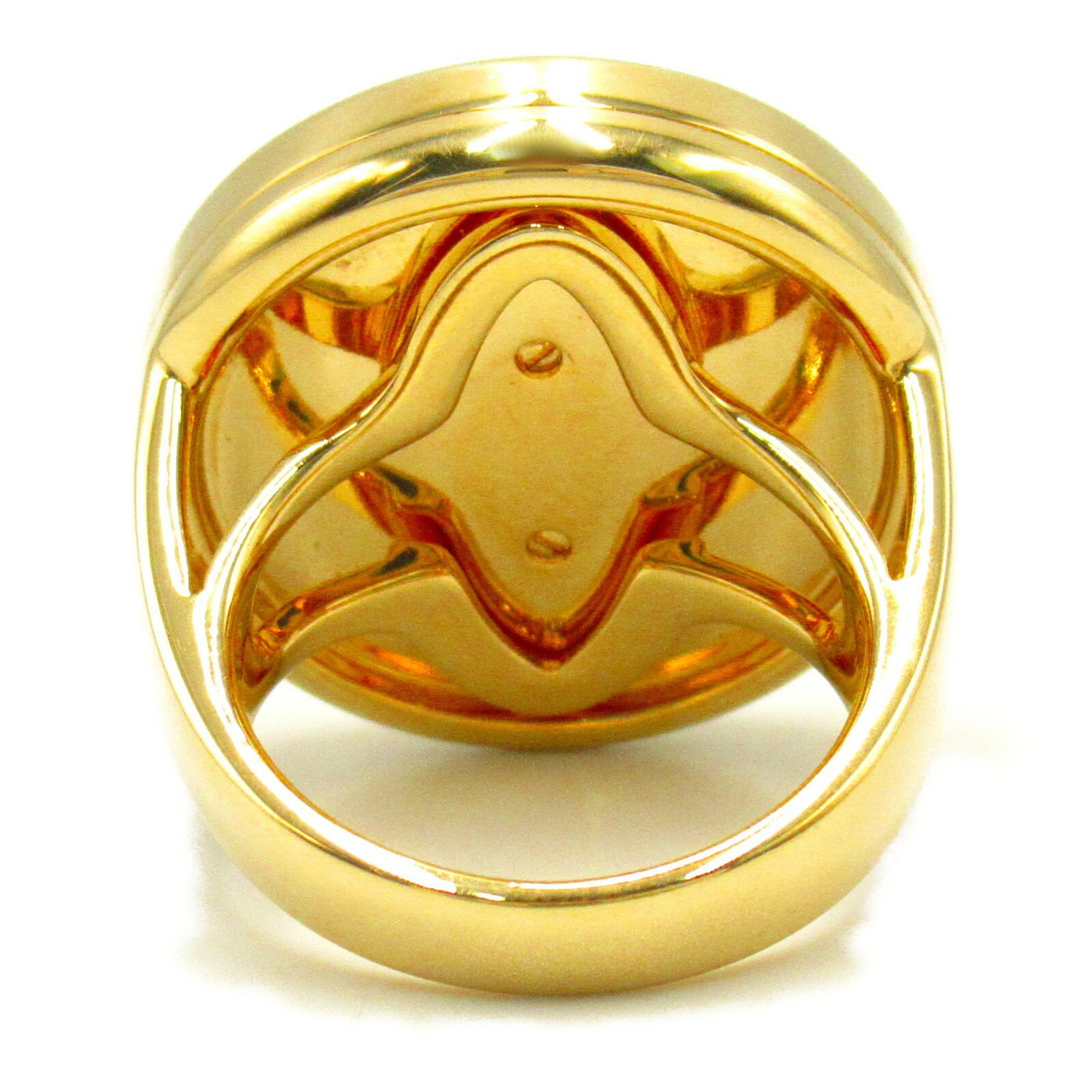 Cartier Pasha Grid Shell Ring, K18 (Yellow Gold), Shell, Women's, White