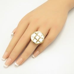 Cartier Pasha Grid Shell Ring, K18 (Yellow Gold), Shell, Women's, White