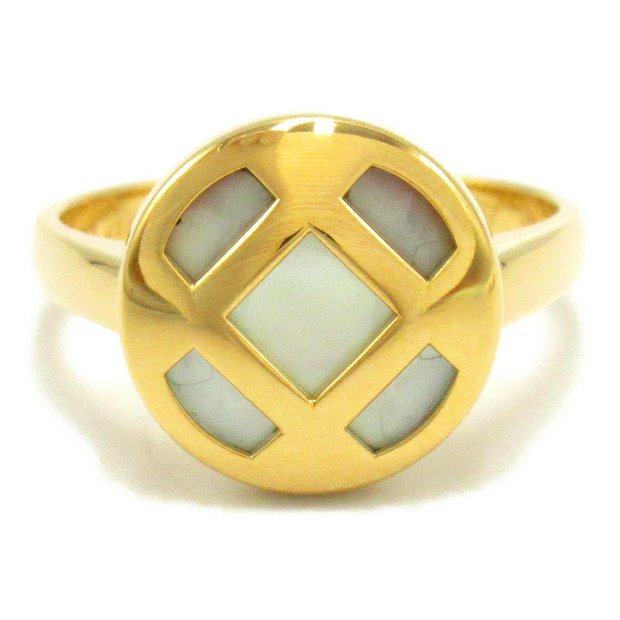 Cartier Pasha Mother of Pearl Ring, K18 (Yellow Gold), Pearl, Women's, White