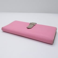 Hermes HERMES Bearn Souffle Verso Bi-fold Long Wallet Leather Chevre Women's Pink