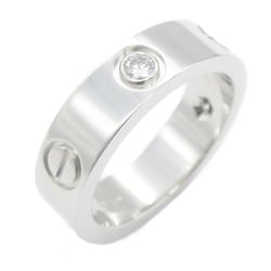 Cartier Love Half Diamond Ring, K18WG (White Gold), Diamond, Men's, Women's, Clear