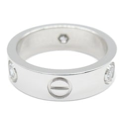 Cartier Love Half Diamond Ring, K18WG (White Gold), Diamond, Men's, Women's, Clear