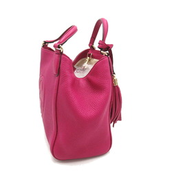 GUCCI Soho 2way shoulder bag, leather, women's, pink, 336751