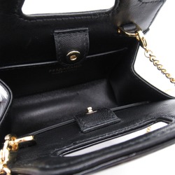 Salvatore Ferragamo Chain Shoulder Bag Leather Women's Black 213984762512