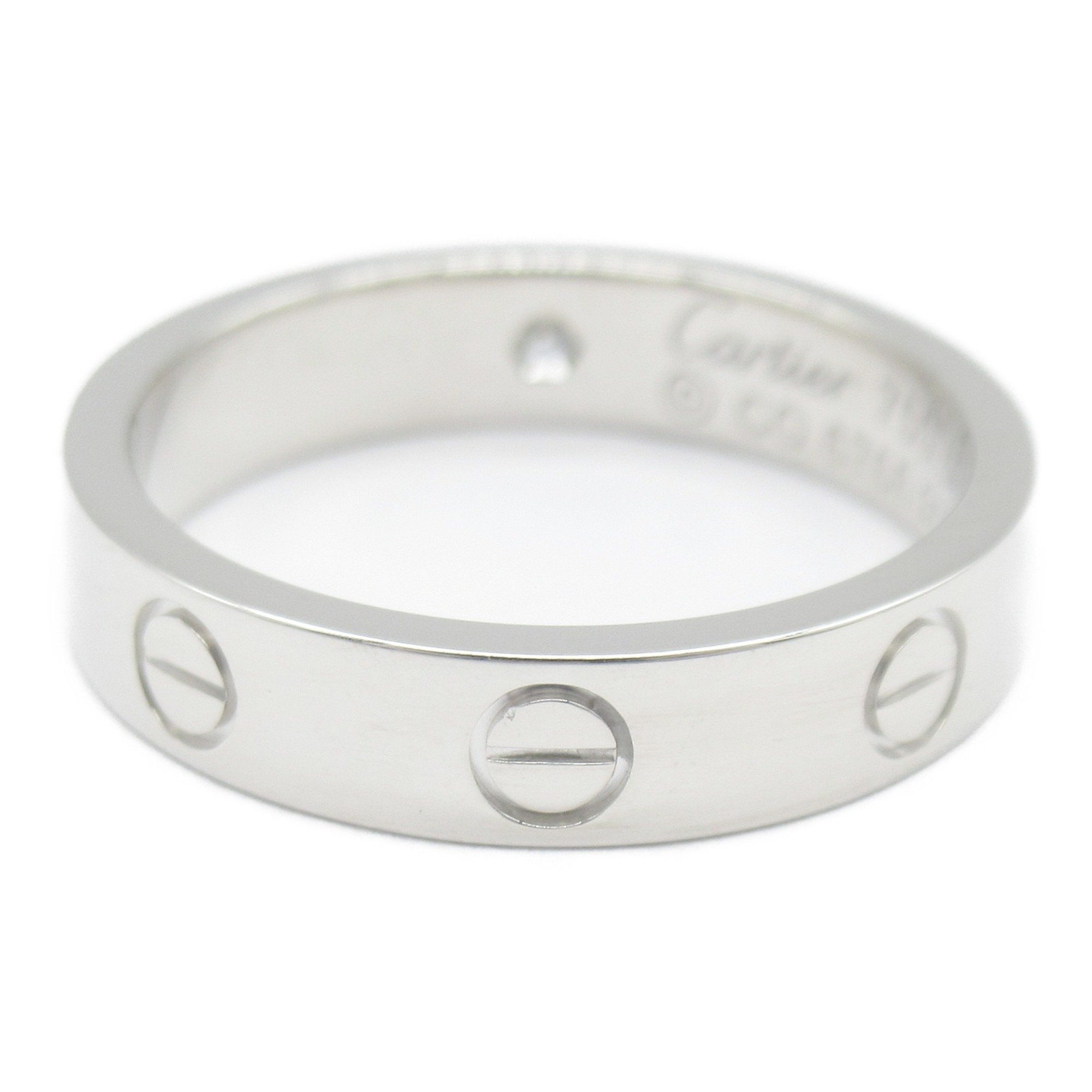 Cartier Love Ring 1P Diamond K18WG (White Gold) Men's Women's Clear