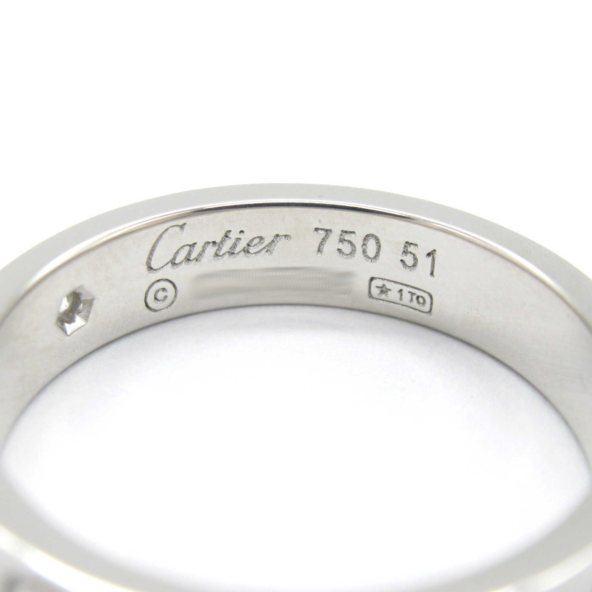 Cartier Love Ring 1P Diamond K18WG (White Gold) Men's Women's Clear