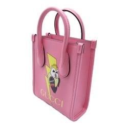 GUCCI 2Way Hand Bag, Leather, Women's, Pink, 671623