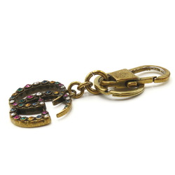 GUCCI GG Multi Key Ring Metal Rhinestone Women's Gold