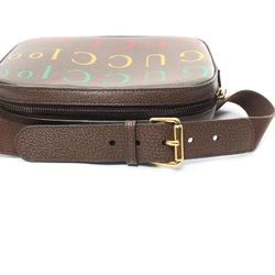 Gucci Bum Bag Belt Waist Body Leather Men Women Brown Multicolor 602695