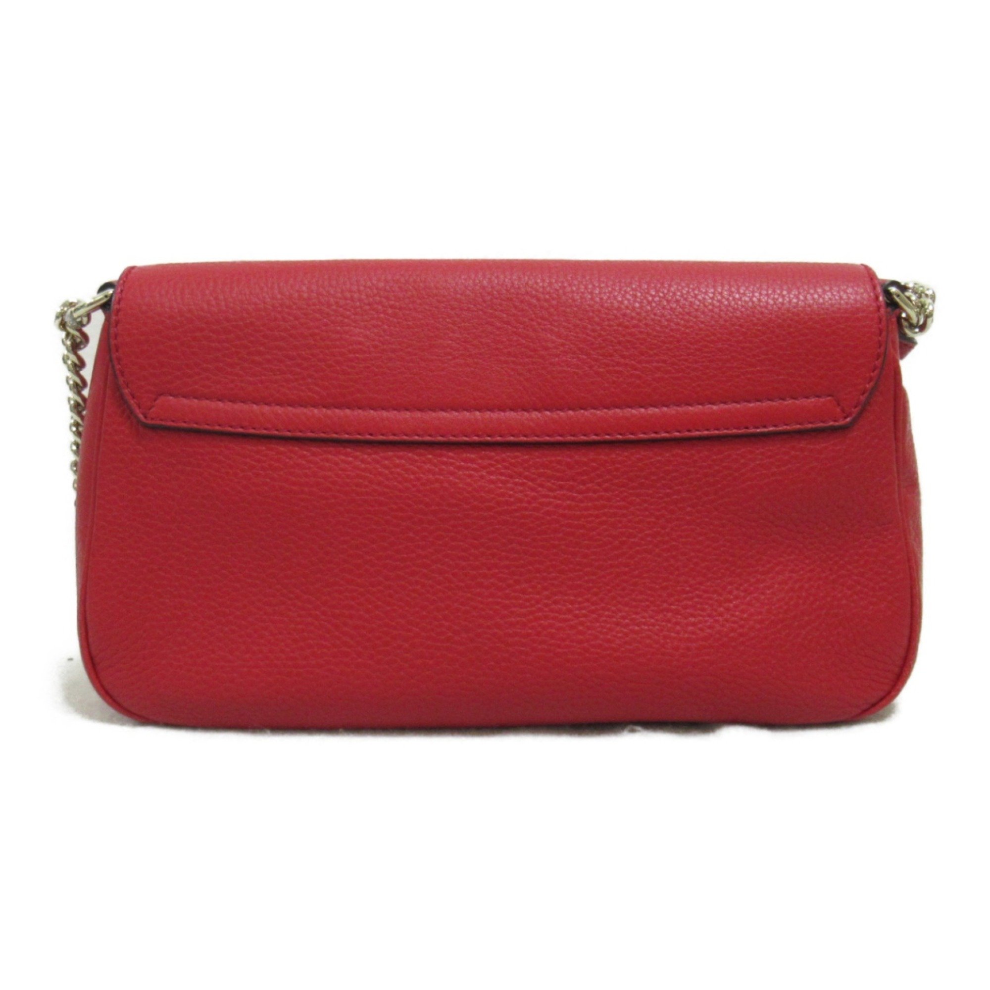 GUCCI Soho Chain Shoulder Bag Leather Women's Red 336752