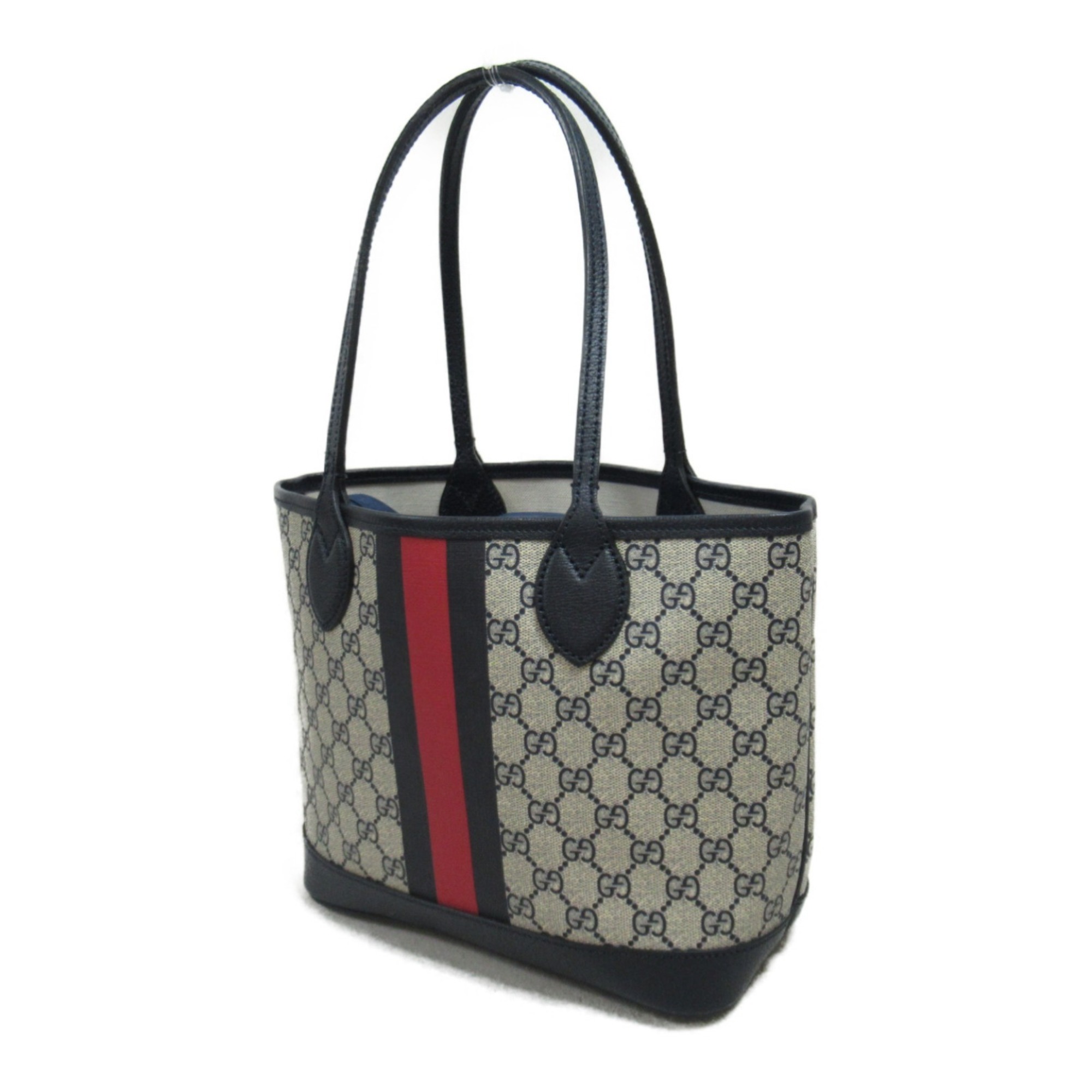 GUCCI Bag GG Canvas Leather Women's Beige Black 726762