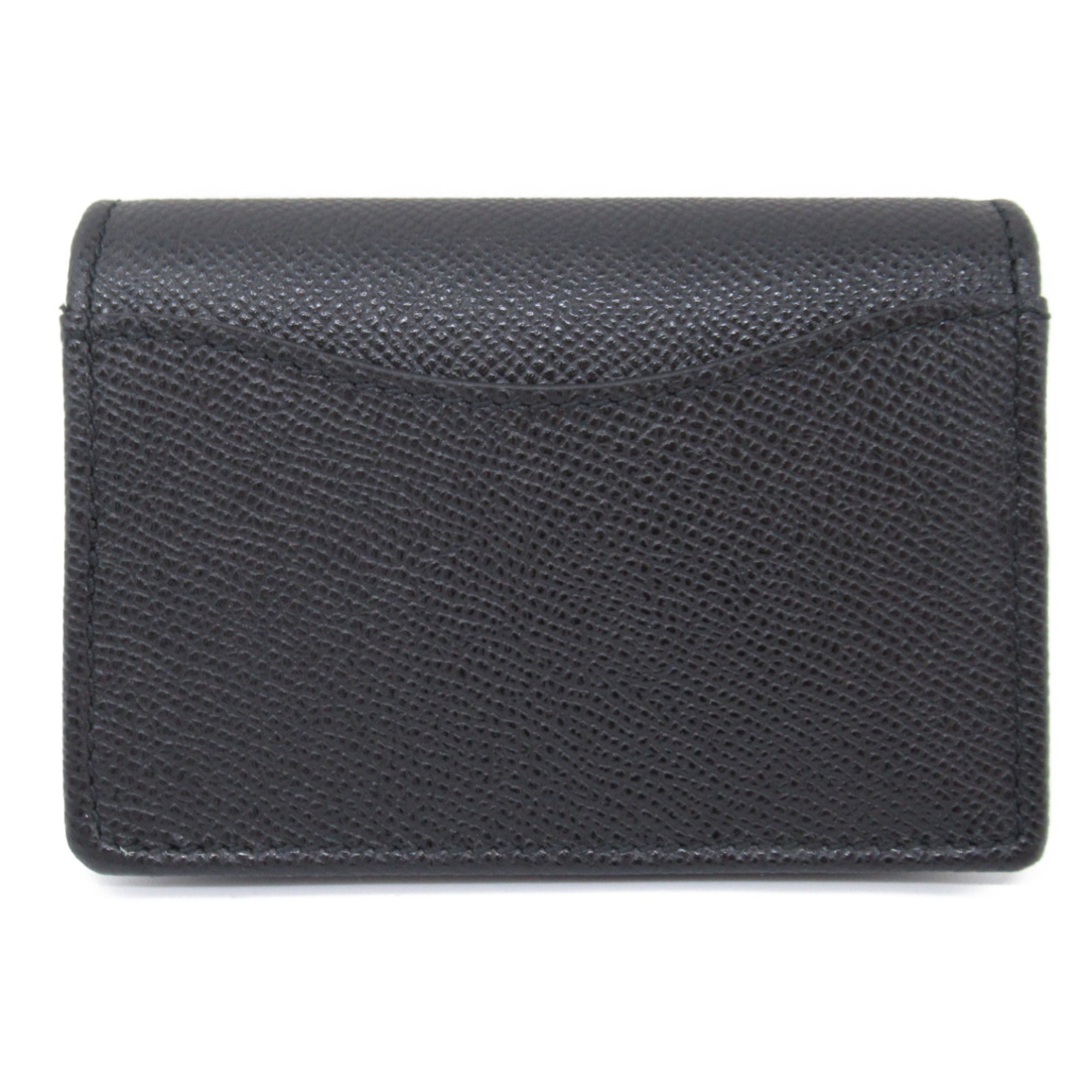 Salvatore Ferragamo Business Card Holder/Card Case Leather Men's Women's Black 22D198683350