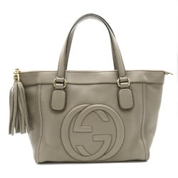 GUCCI Soho Tote Bag 2way Calfskin (Cowhide) Women's Gray Greige 283207