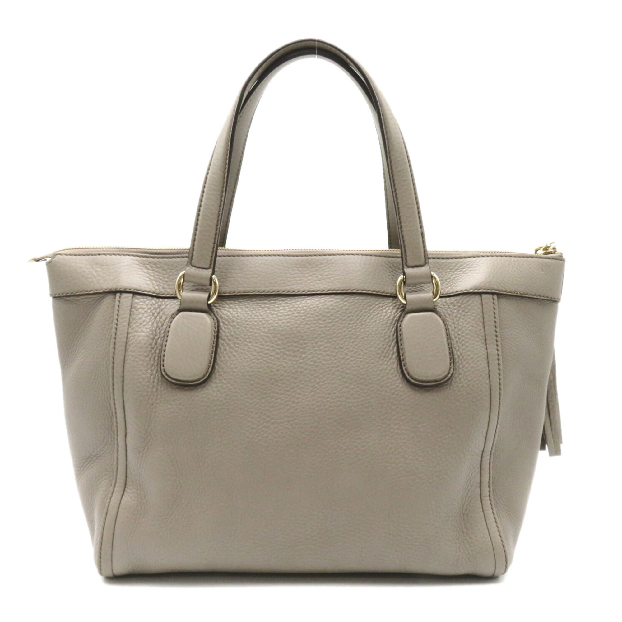 GUCCI Soho Tote Bag 2way Calfskin (Cowhide) Women's Gray Greige 283207