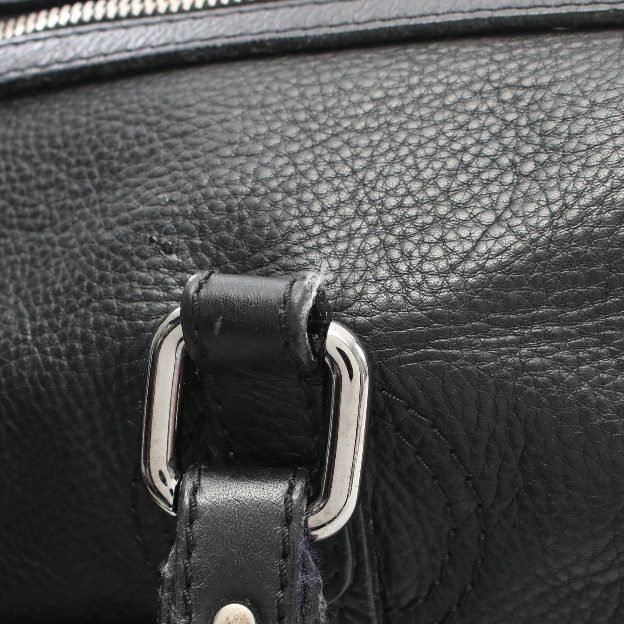 Chloé Chloe Mr Paddington Boston Bag Leather Men's Black