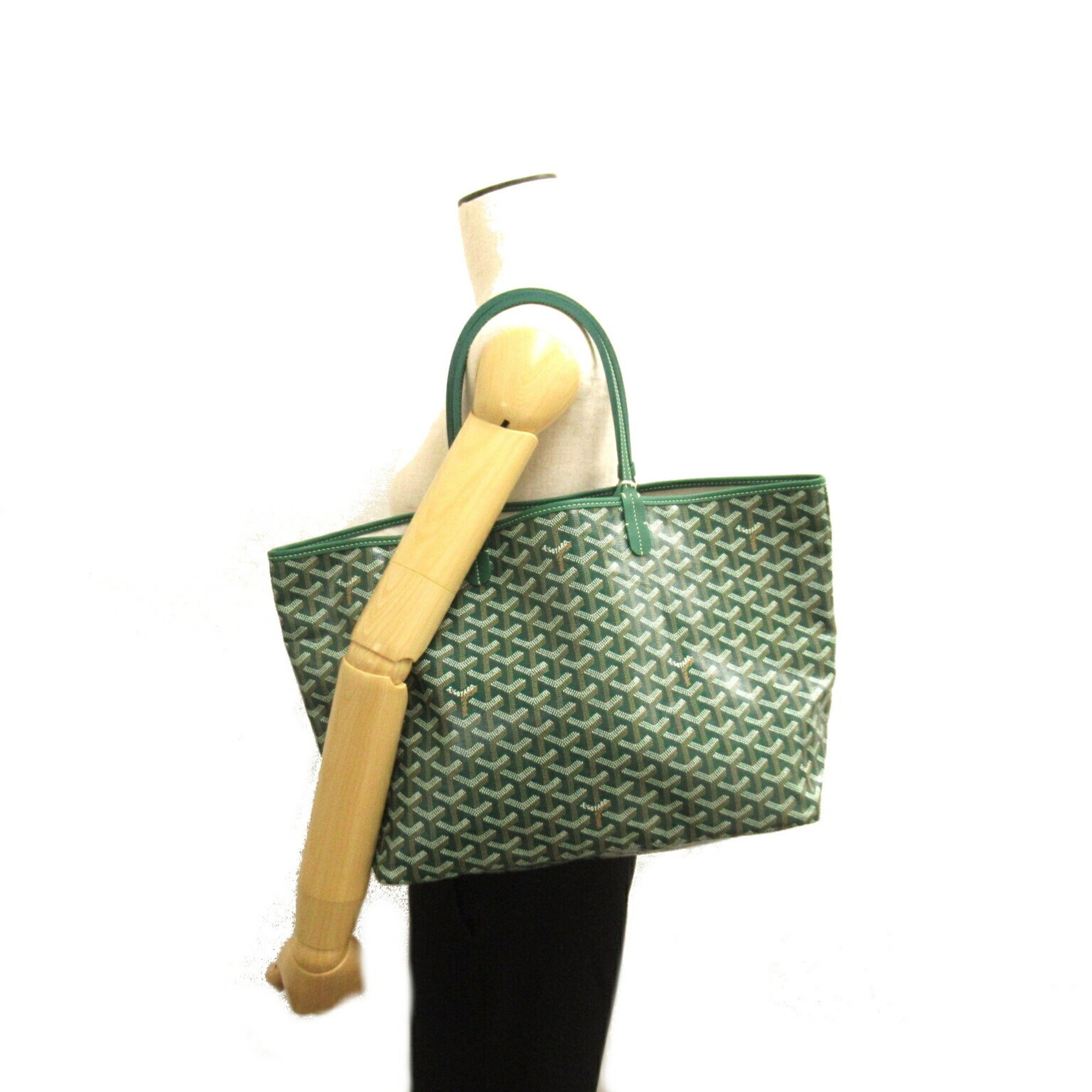 GOYARD Saint Louis PM Tote Bag, Coated Canvas, Women's, Green