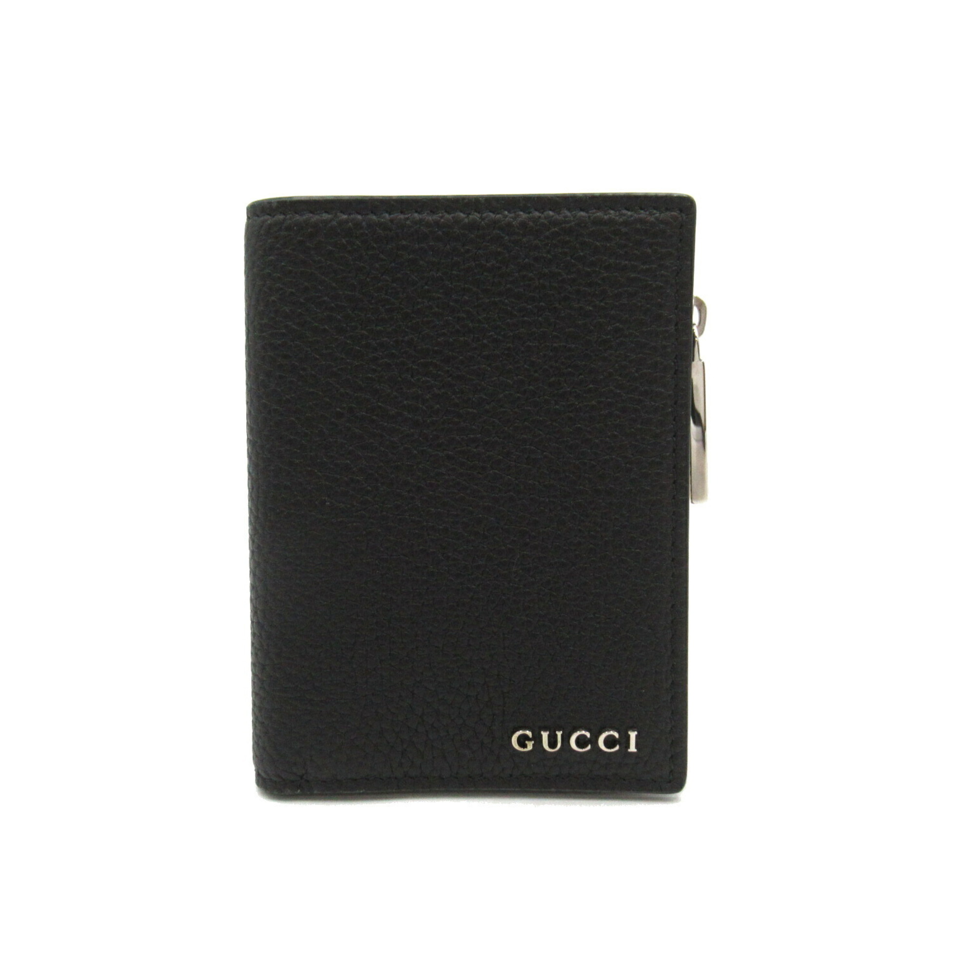 GUCCI Bi-fold wallet Leather Men's Women's Black 795292