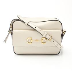 GUCCI Horsebit 1955 Small Shoulder Bag Leather Women's Ivory 64514