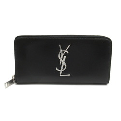 Saint Laurent SAINT LAURENT Round Long Wallet Leather Men's Women's Black 6174150SX0E1000