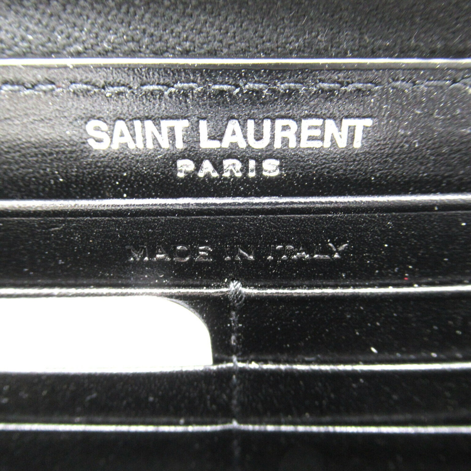 Saint Laurent SAINT LAURENT Round Long Wallet Leather Men's Women's Black 6174150SX0E1000